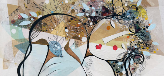 Comme la naissance d'un nouveau monde - Original Acrylic Painting on Canvas - 19.7 x 15.7 in